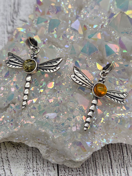 Baltic Amber Dragonfly Pendant