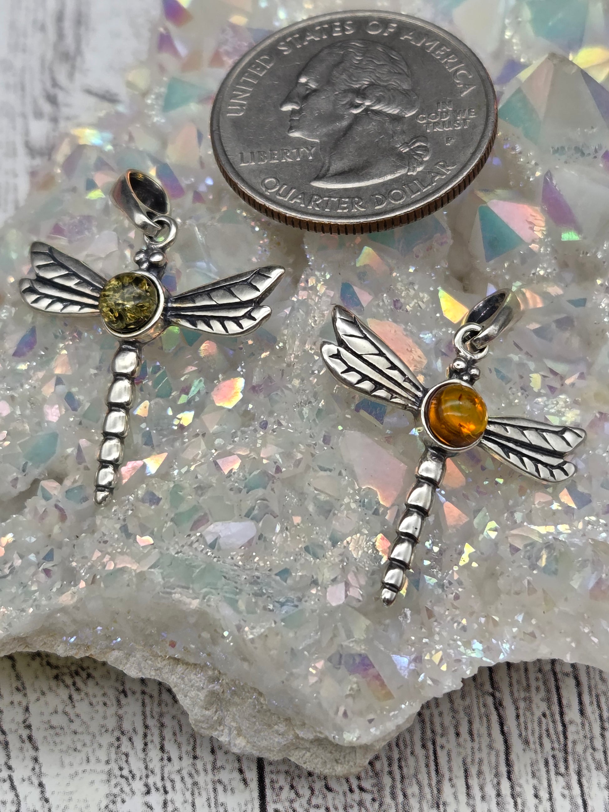 Baltic Amber Dragonfly Pendant - Image 2