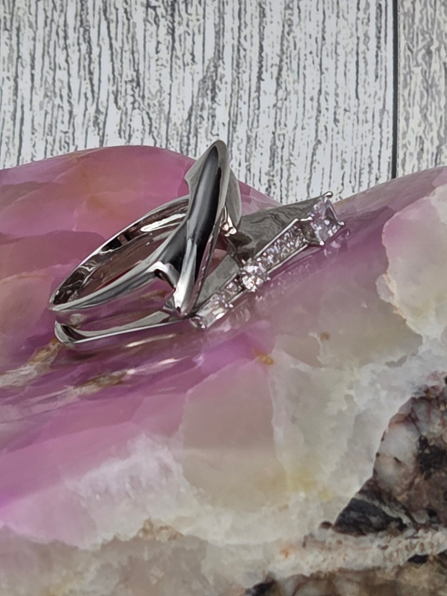 Cubic Zirconium and Sterling Silver Ring - Image 3