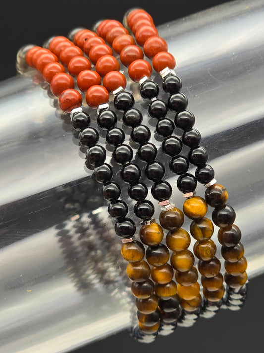 Grounding Royal Intention Gemstone Stretchy Bracelet