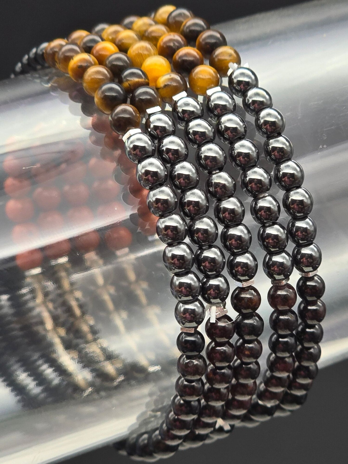 Grounding Royal Intention Gemstone Stretchy Bracelet - alternate view