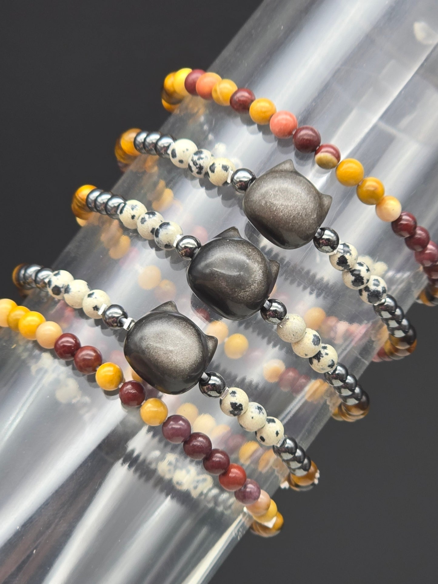 Cat Lovers Royal Intention Gemstone Stretchy Bracelet