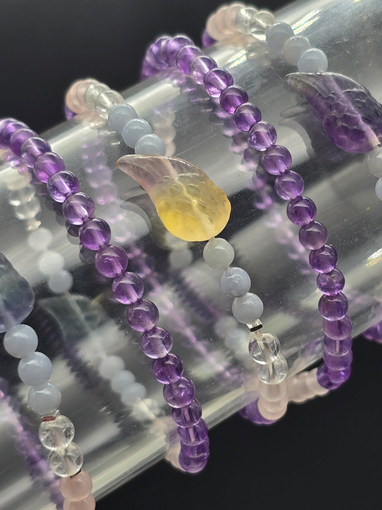 Guardian Angel Royal Intention Gemstone Stretchy Bracelet