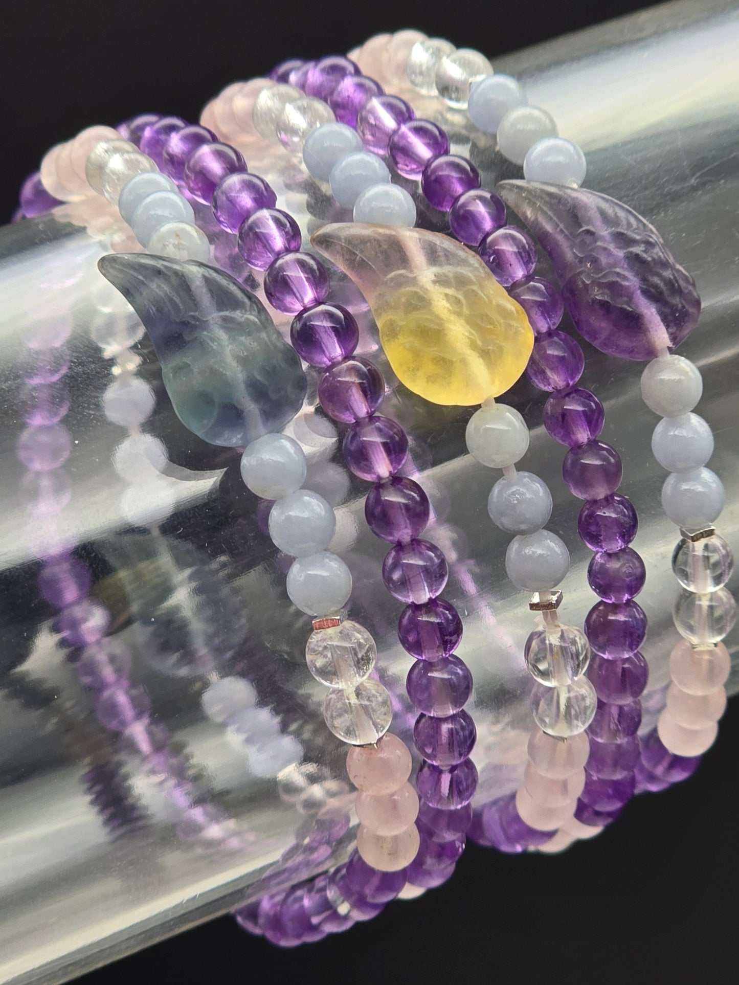 Guardian Angel Royal Intention Gemstone Stretchy Bracelet