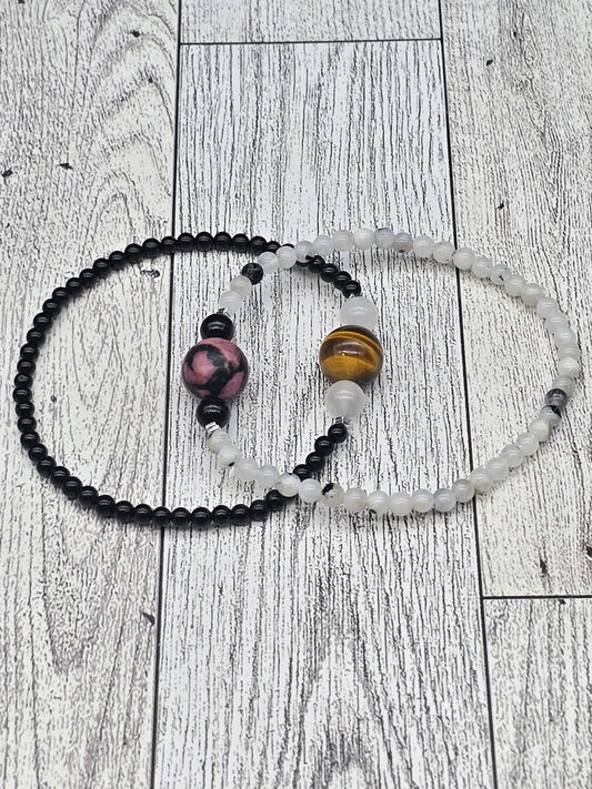 His And Hers Royal Intention Gemstone Stretchy Bracelet Set