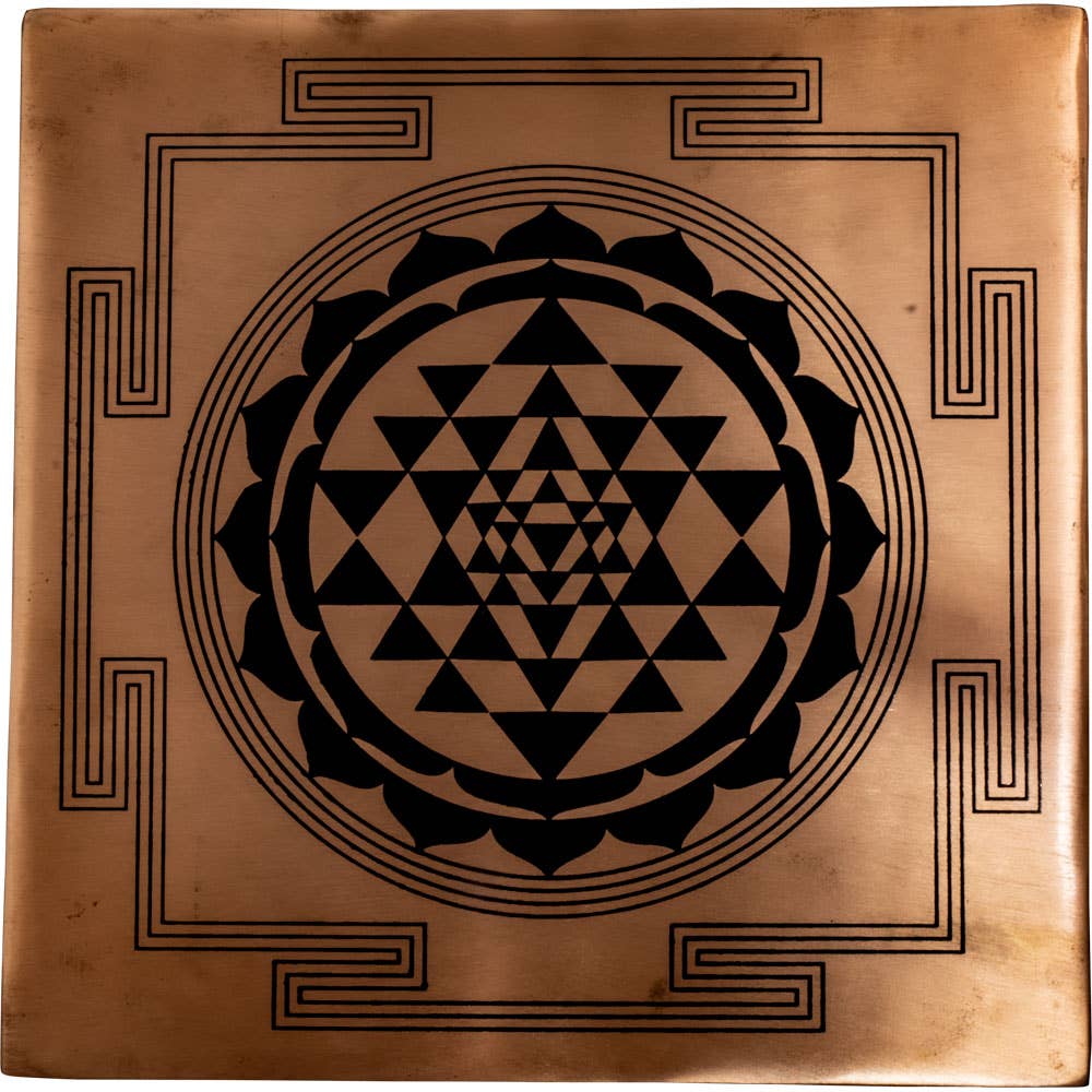 Copper Plate Featuring Sri Yantra
