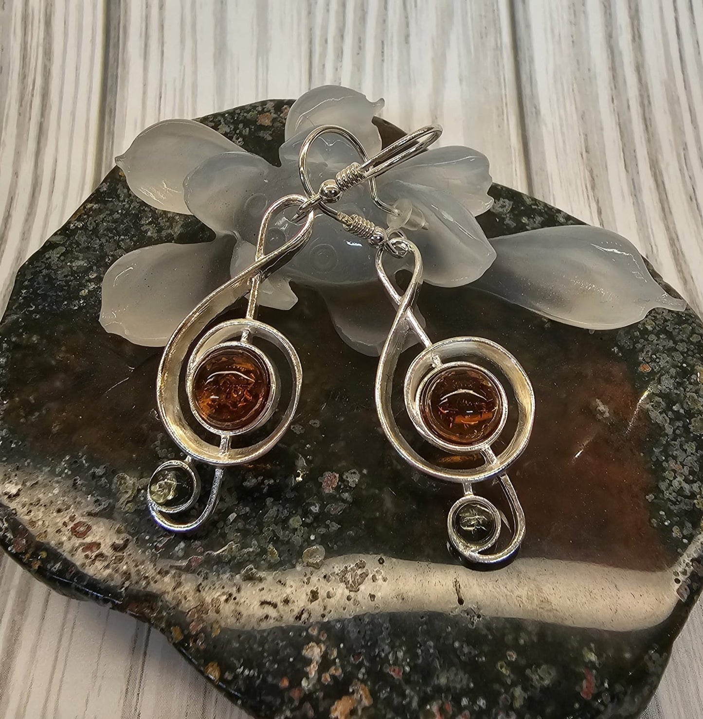 Amber Music Clef Earrings