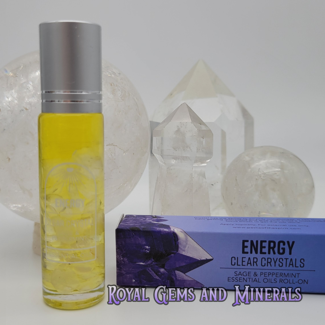 Crystal Infused Essential Oils With Crystal Chips & Roller Balls