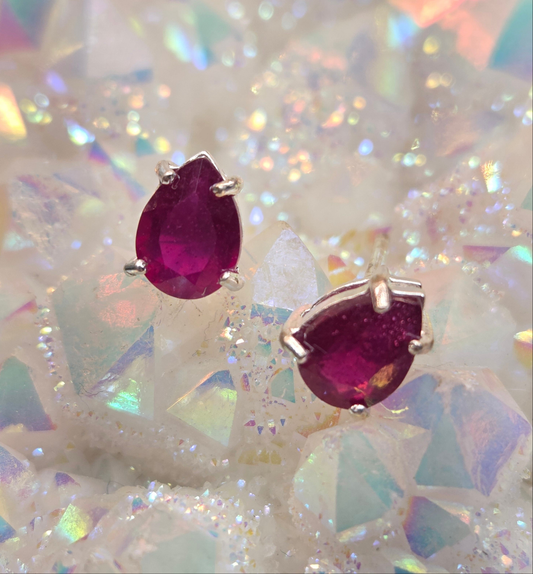 Natural Ruby Post Earrings
