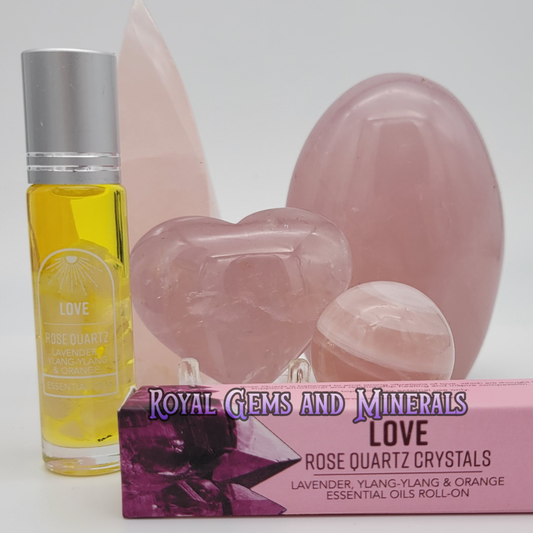 Crystal Infused Essential Oils With Crystal Chips & Roller Balls