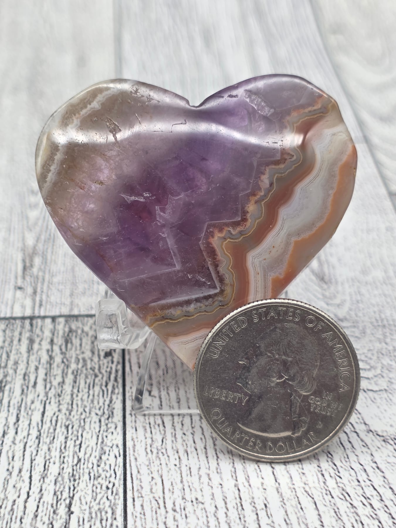 Amethyst and Agate Heart