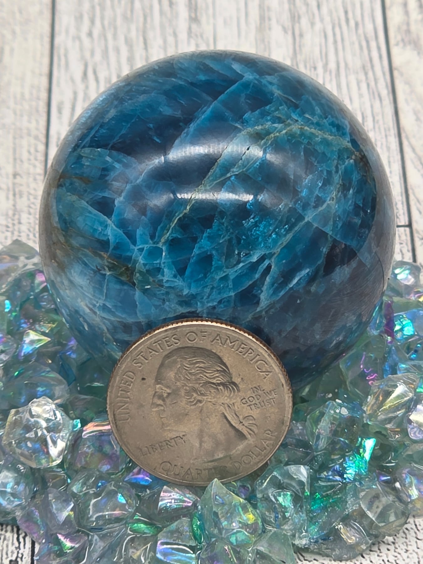 Blue Apatite Sphere