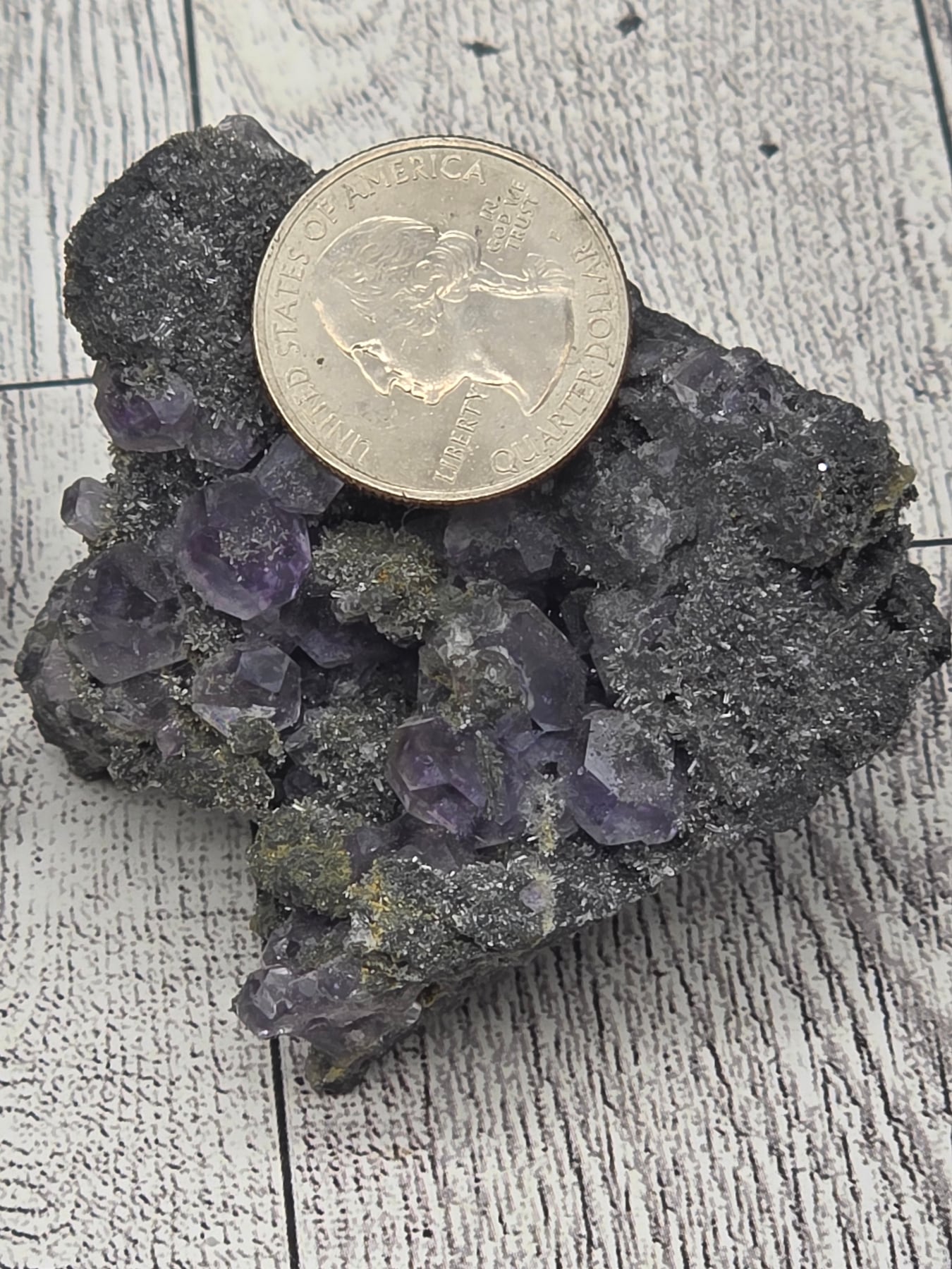 Purple Fluorite Specimen On Matrix