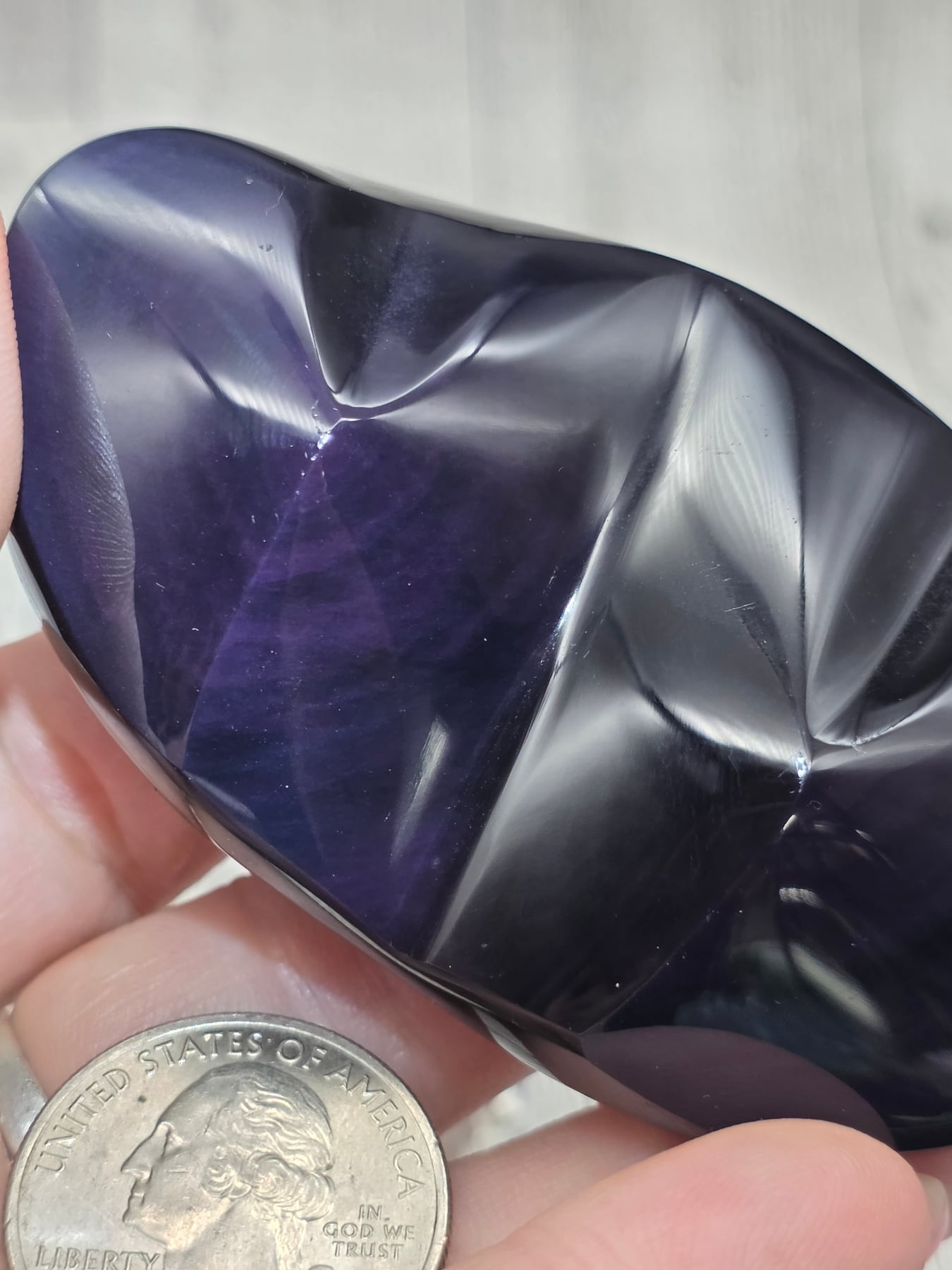 Rainbow Obsidian Double Heart