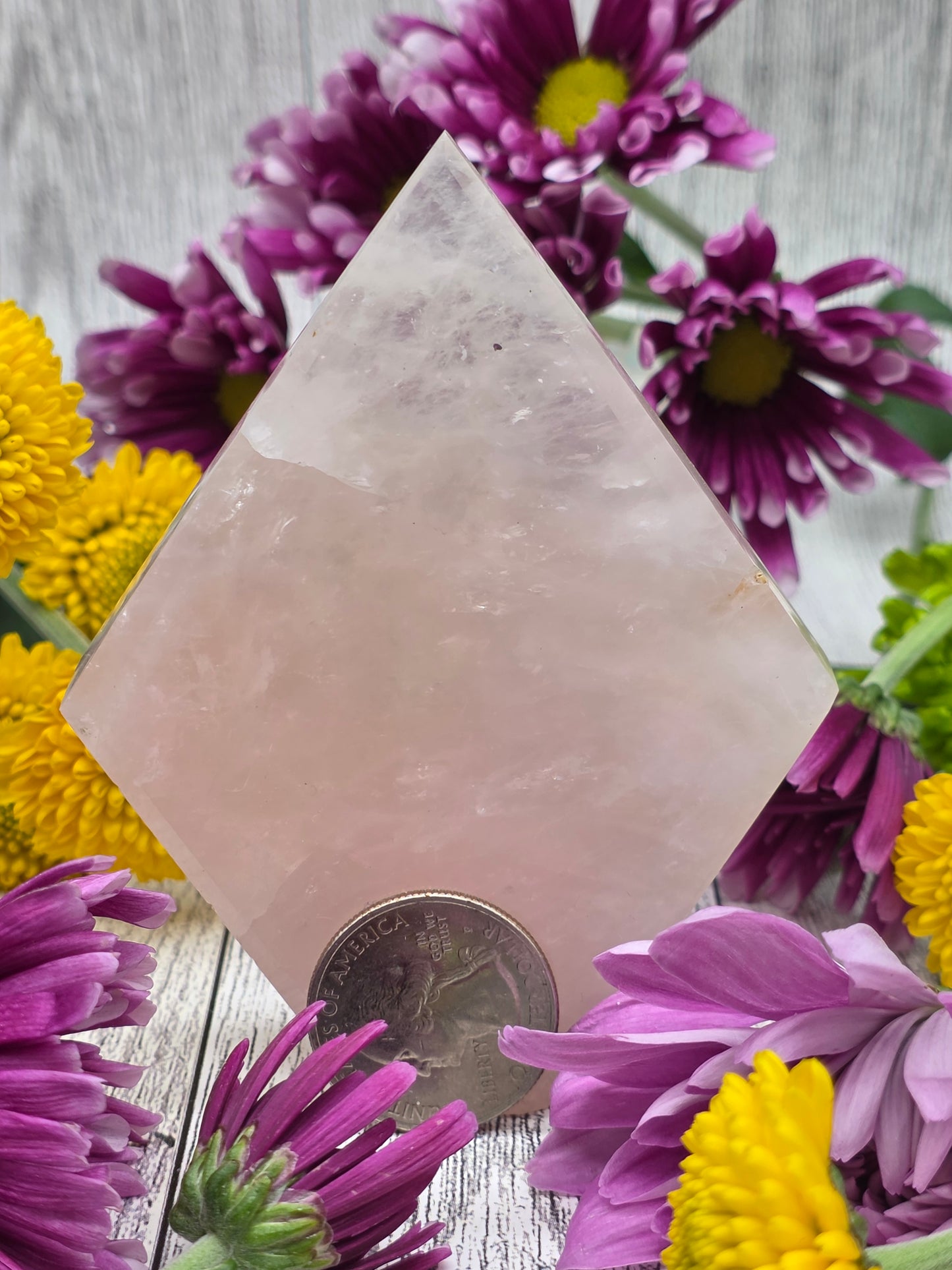 Rose Quartz Diamond Flame