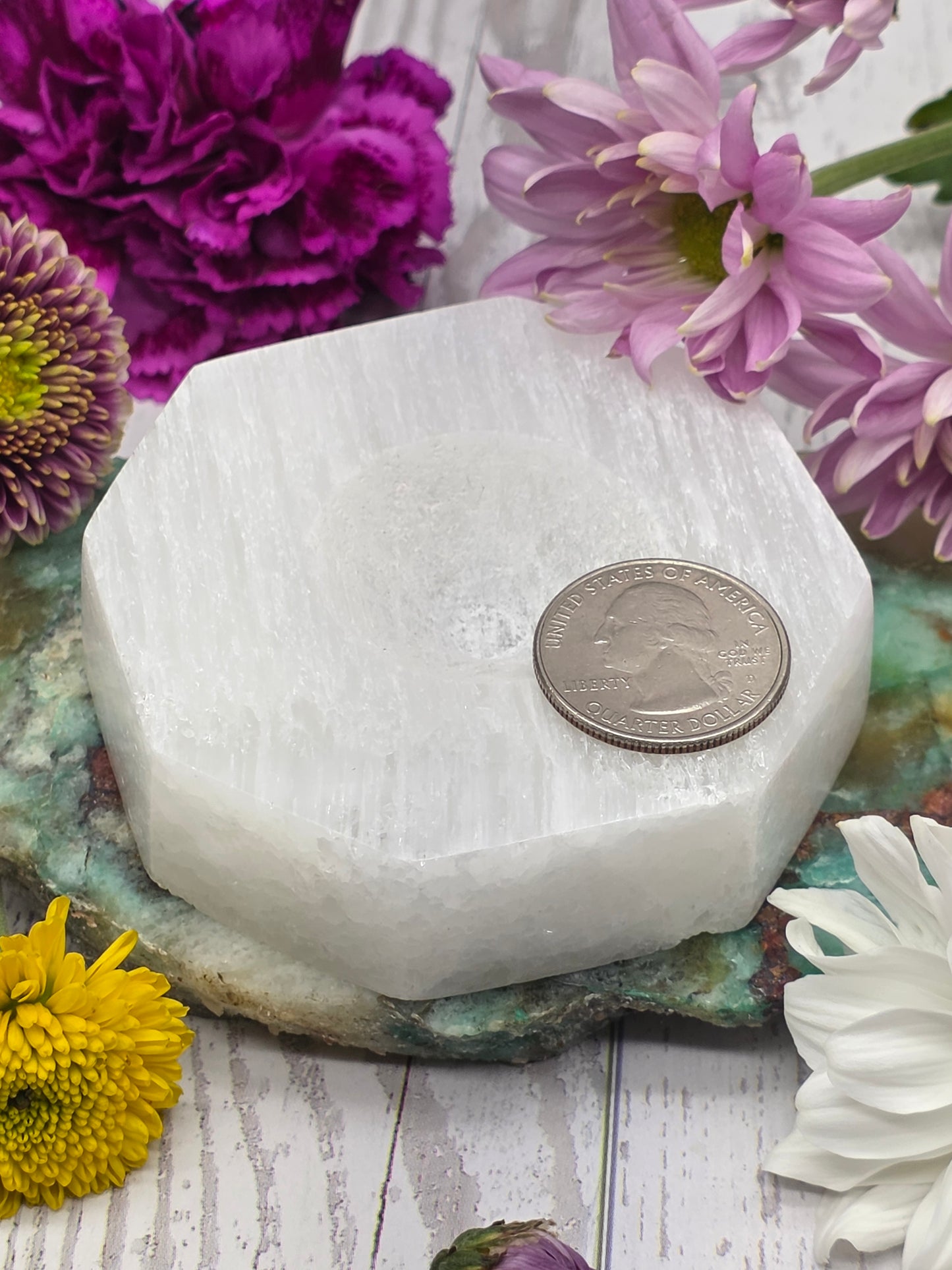 Selenite Hexagon Sphere Stand