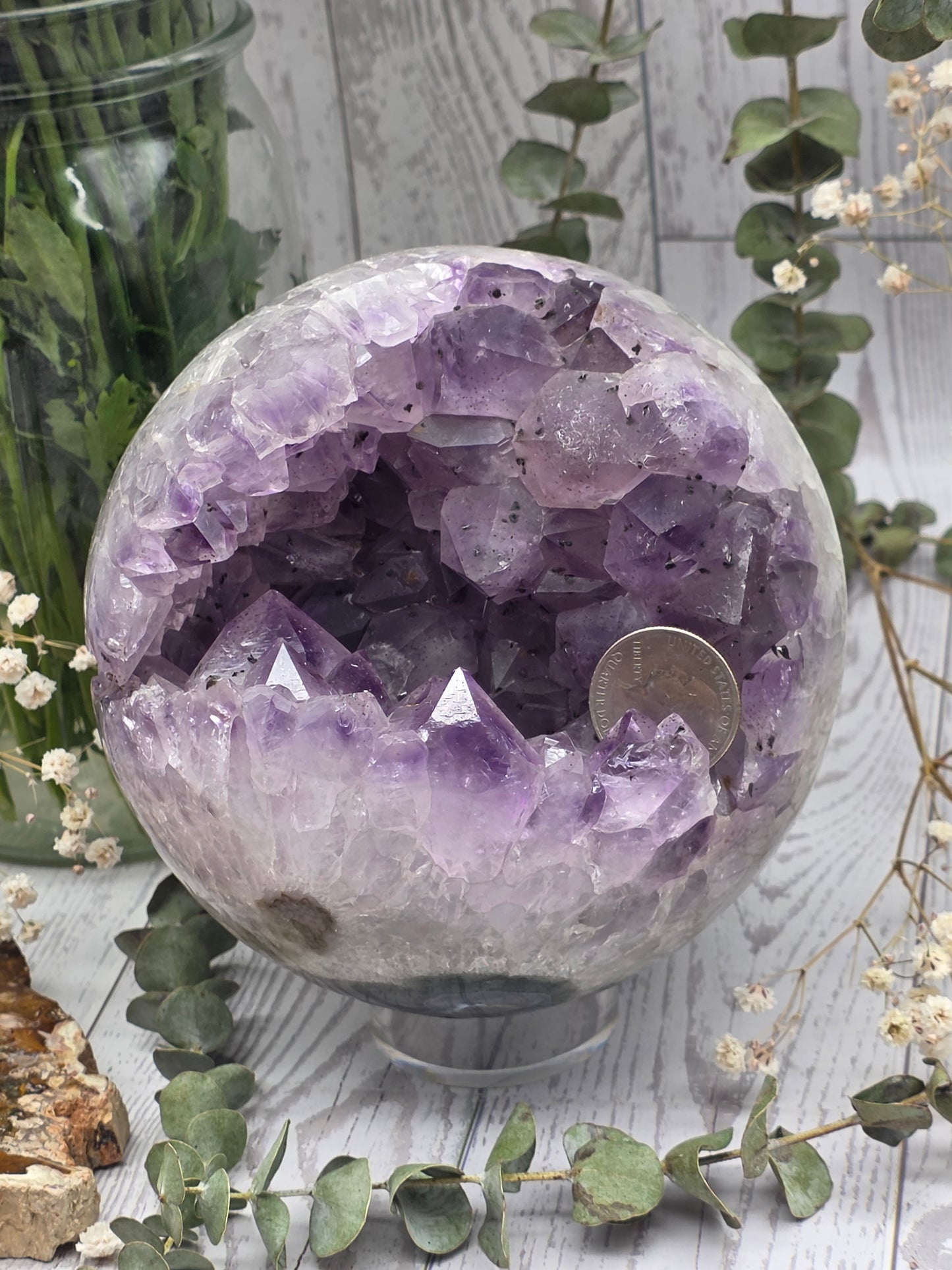Amethyst Sphere With Druzy
