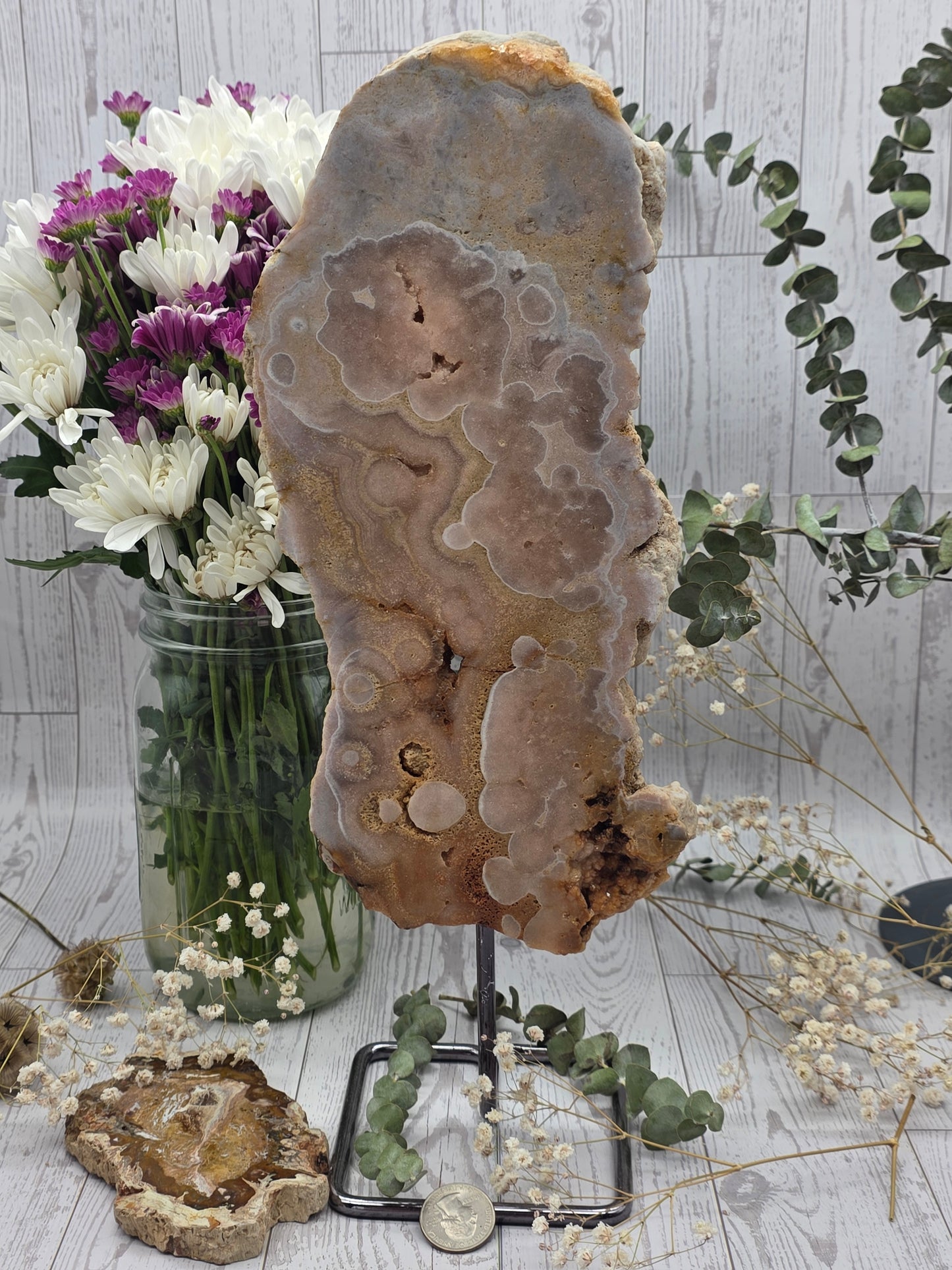 Pink Amethyst on Stand