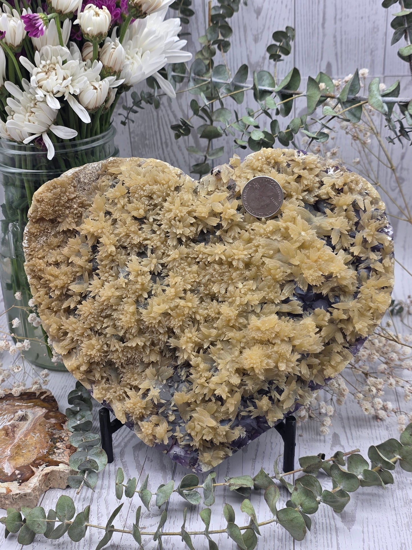 Amethyst Calcite Heart No Mud No Lotus