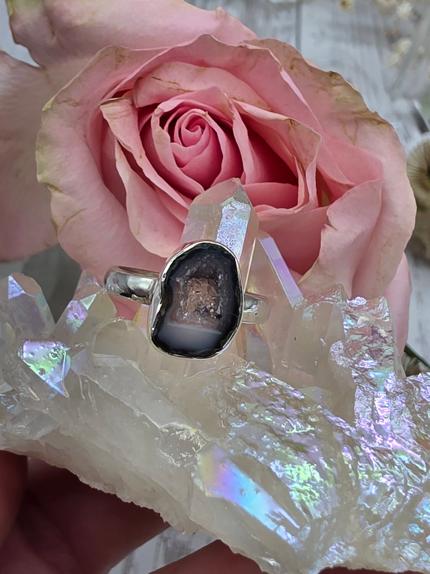 Agate Druzy Ring