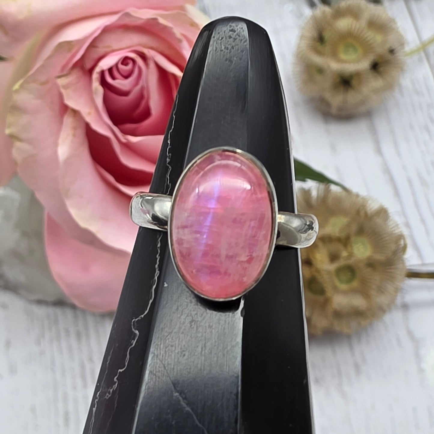 Pink Moonstone Ring