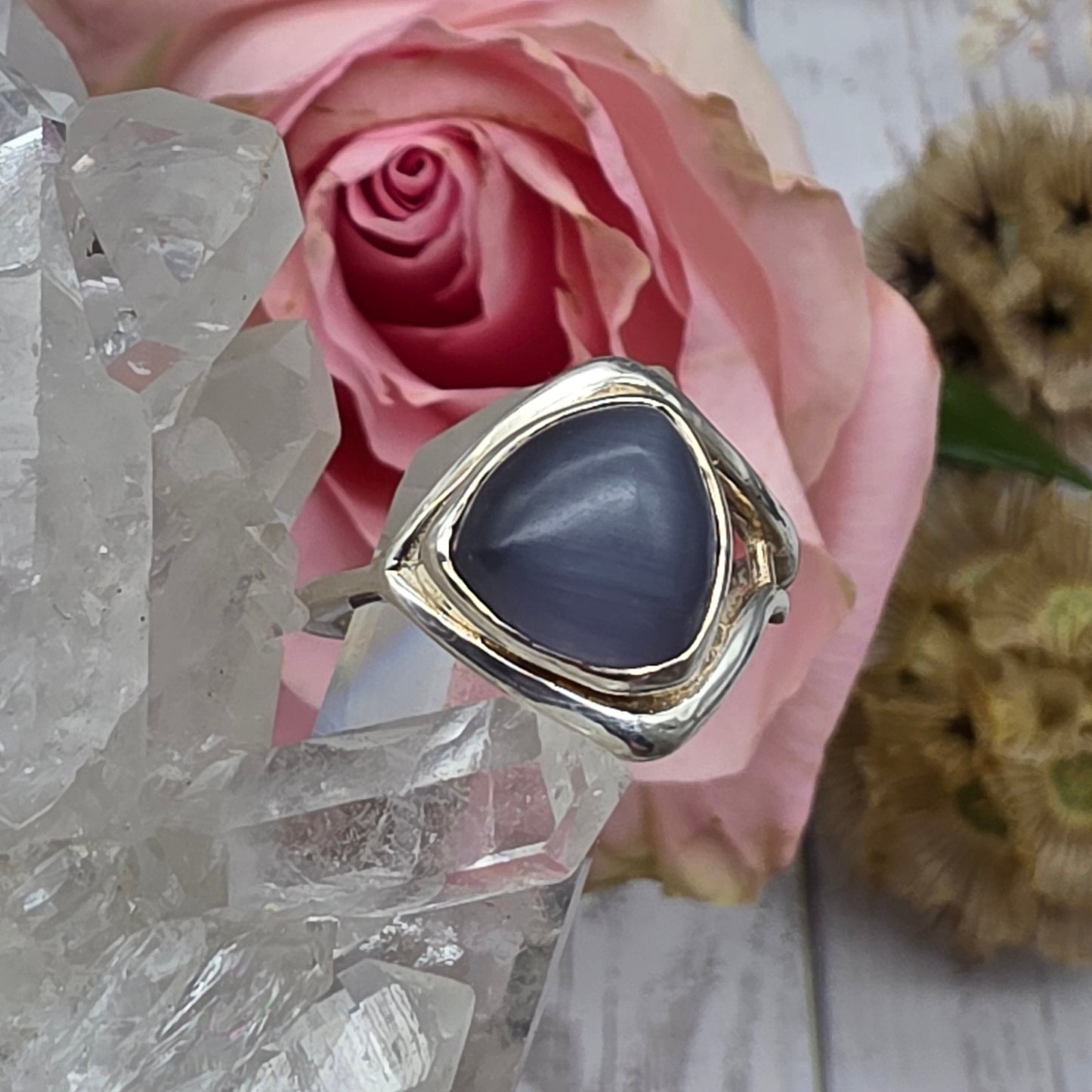 Catseye Calcite Ring