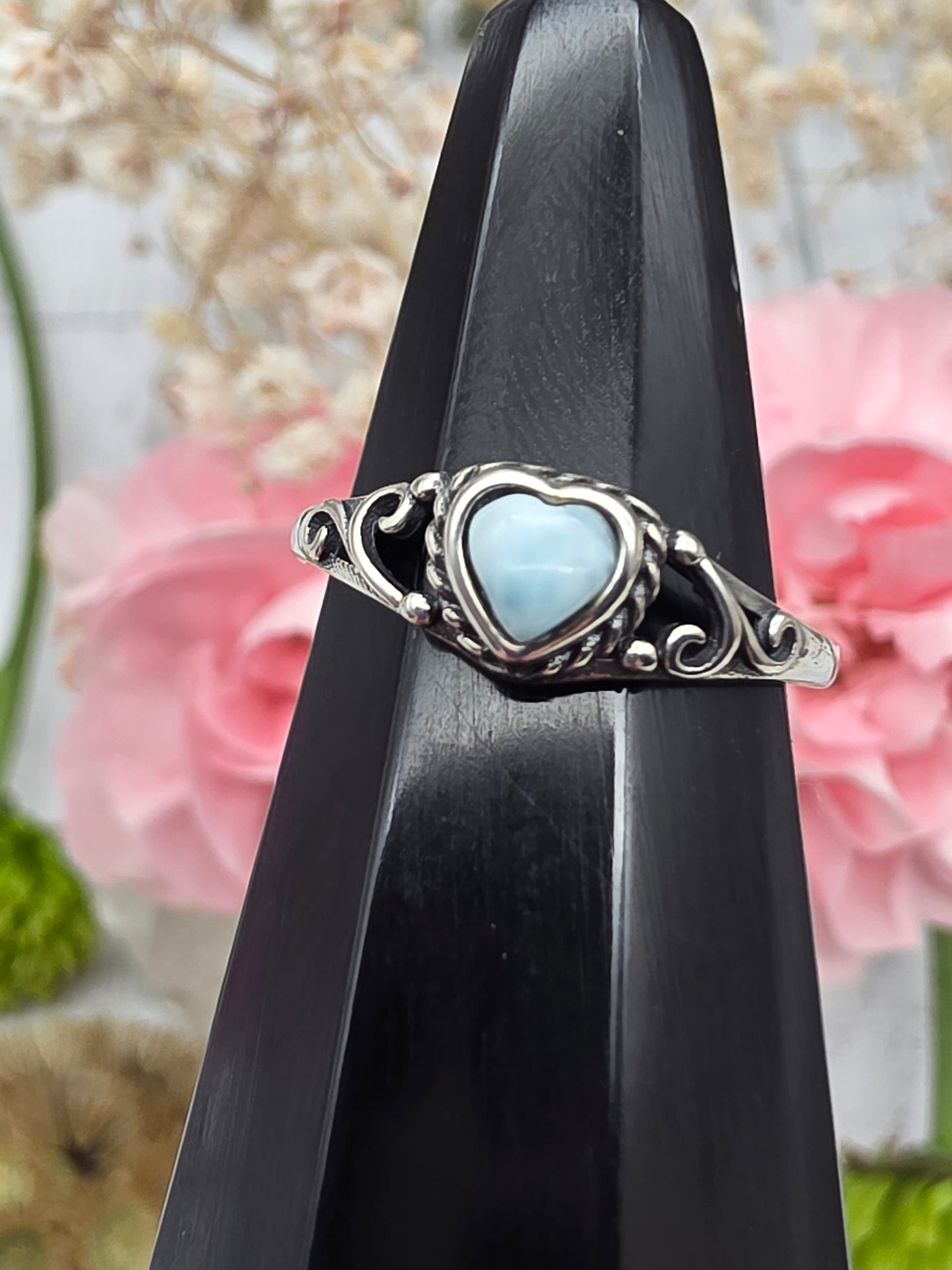 Larimar Heart Ring