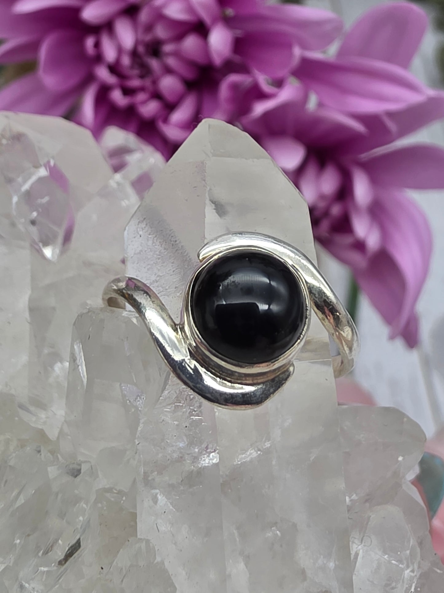 Round Obsidian Ring
