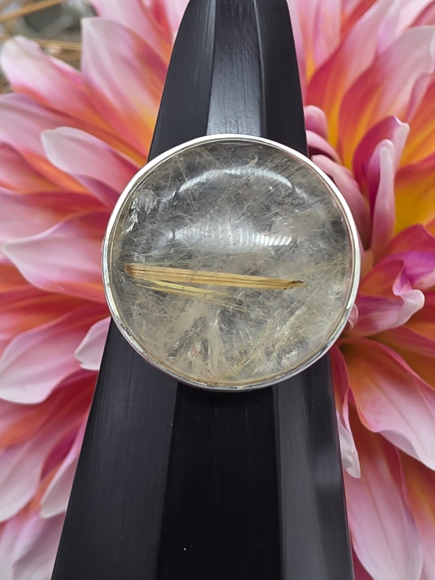 Round Rutilated Quartz Ring