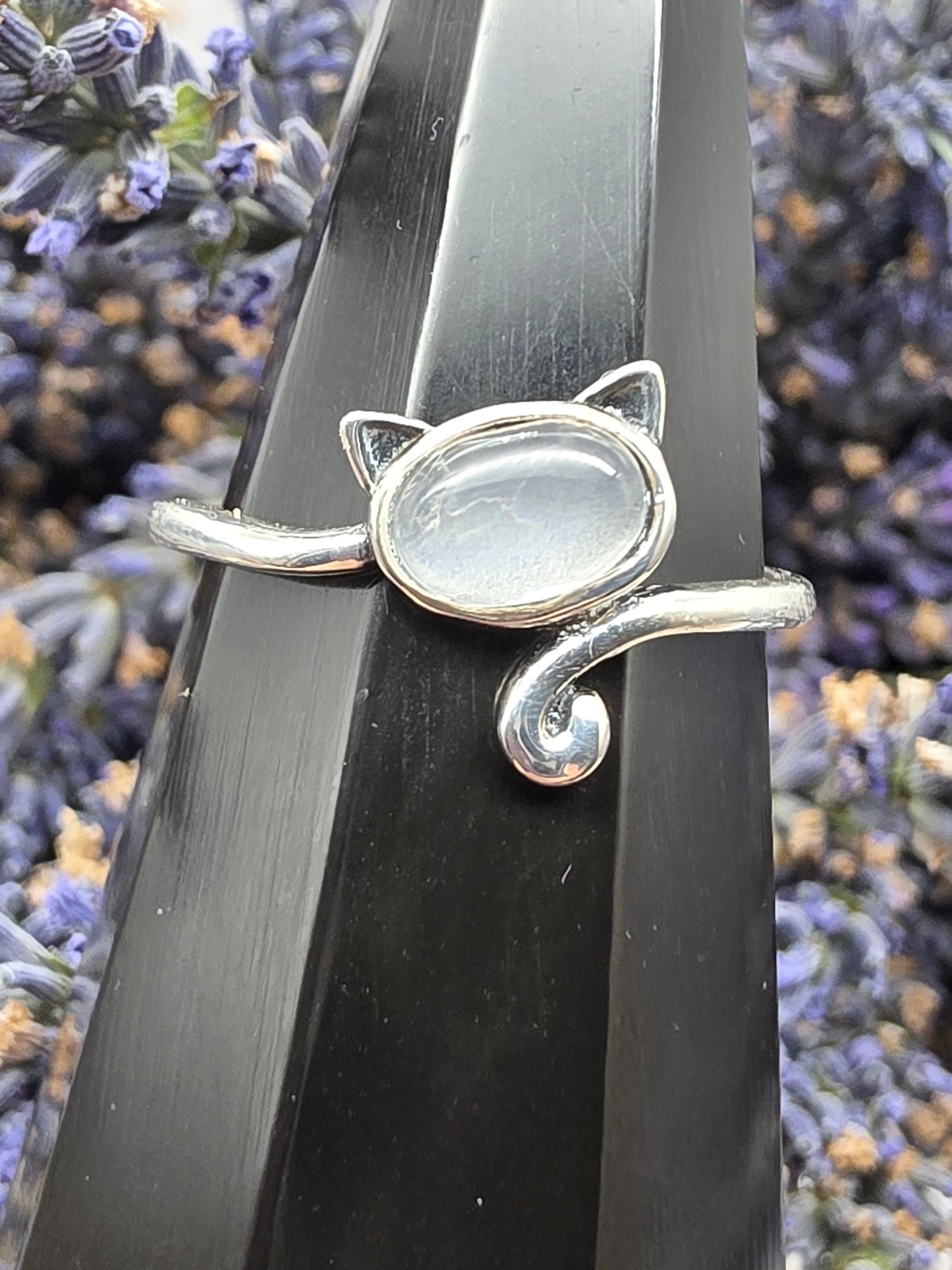 Moonstone Cat Ring