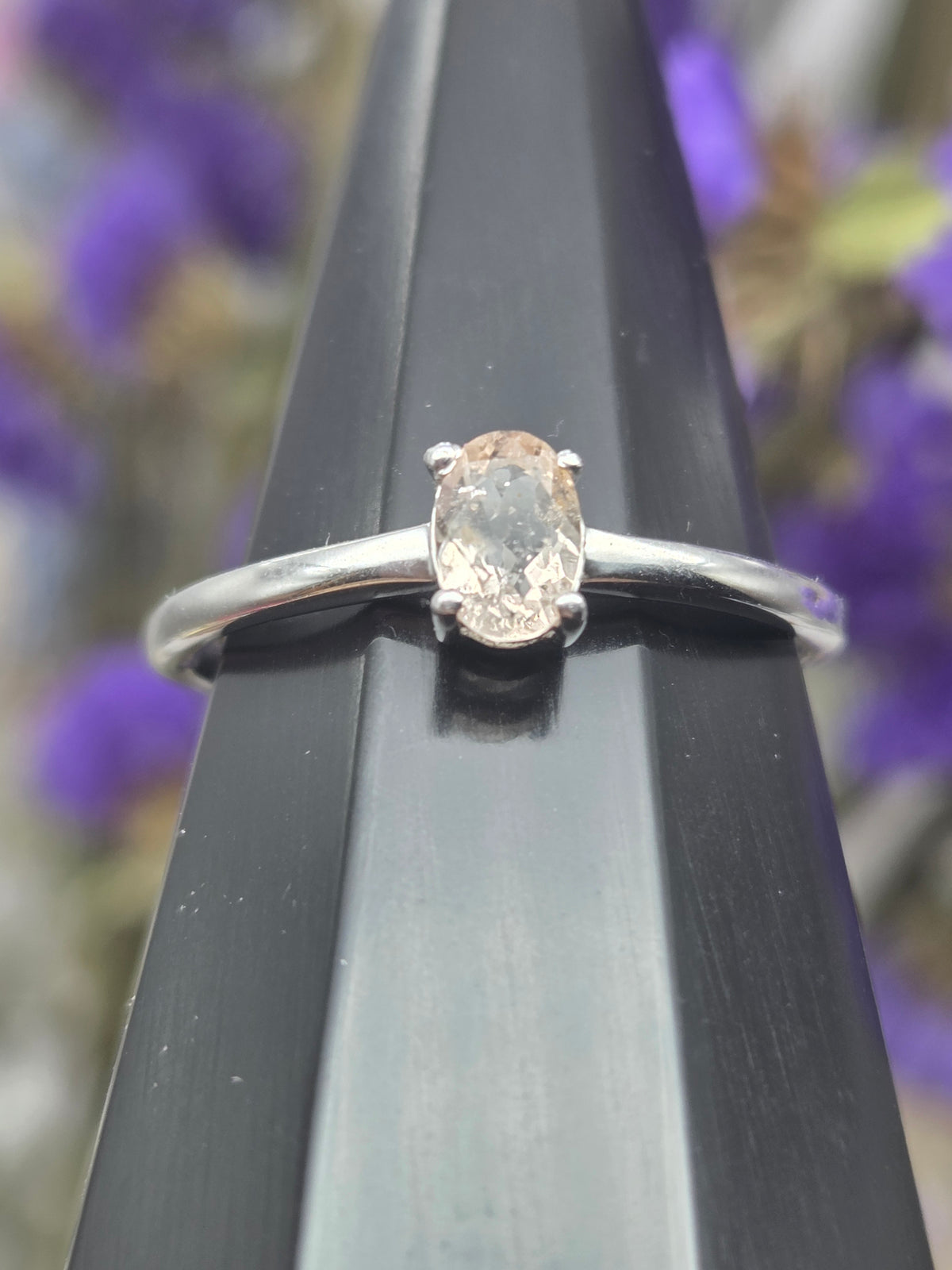 sterling silver ring on display