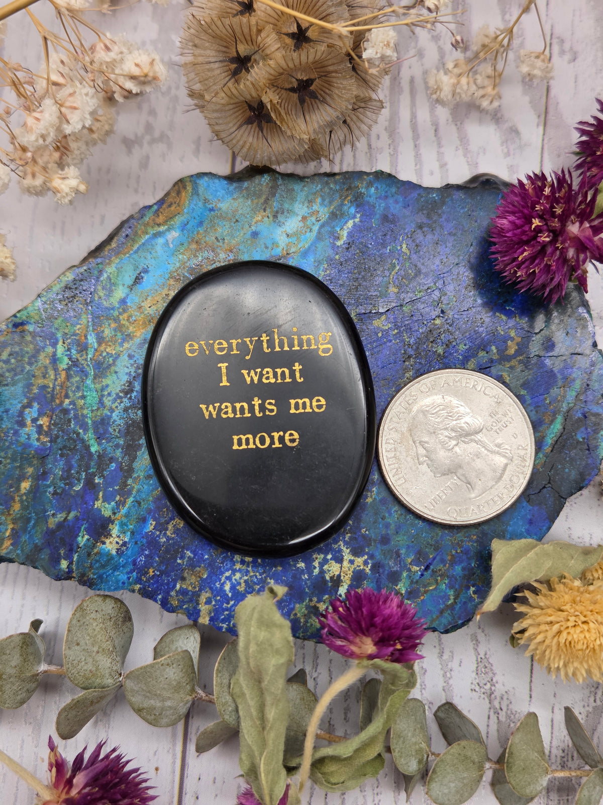 Obsidian Inspirational Pocket Stone