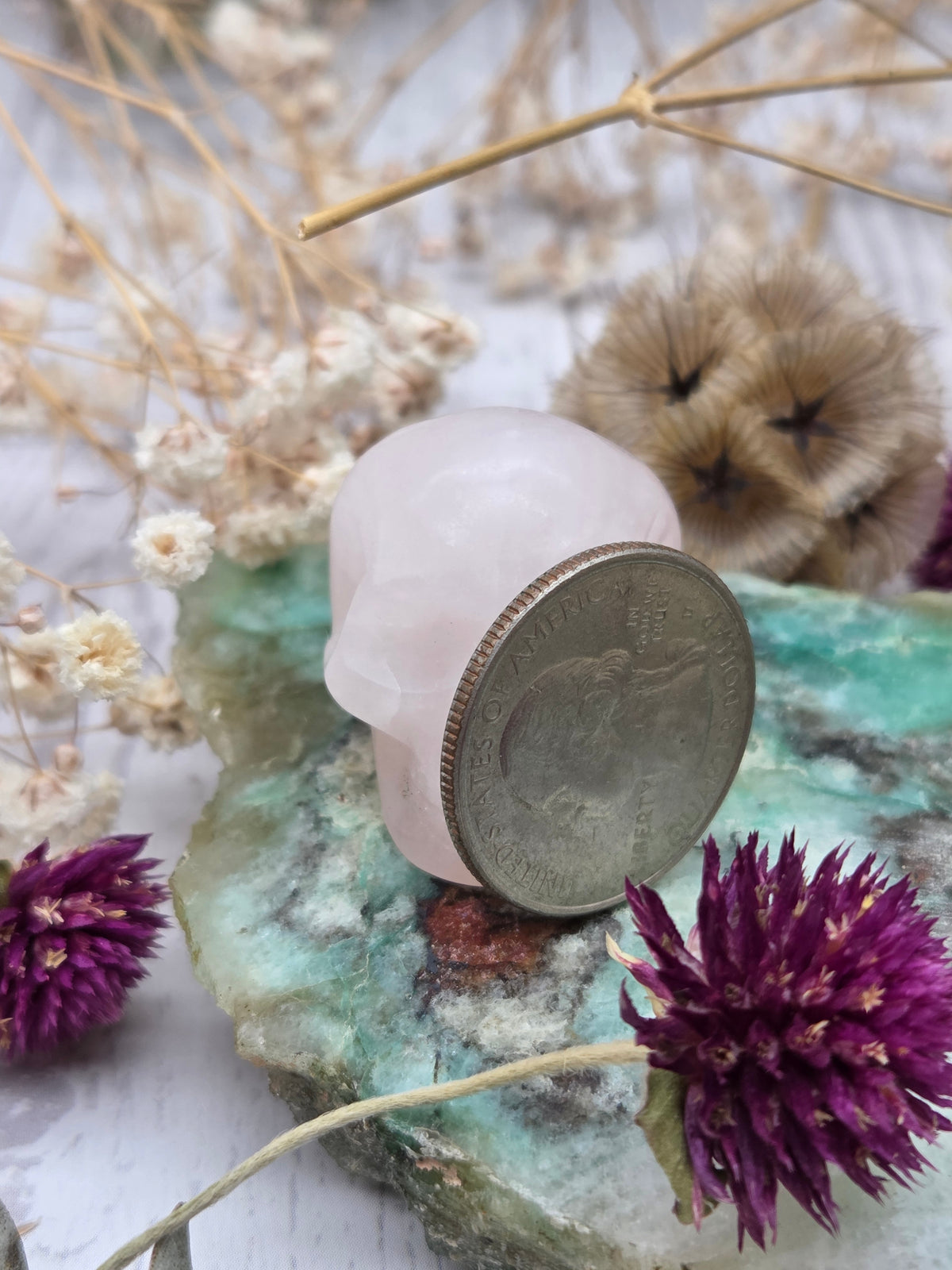 Rose Quartz Skull