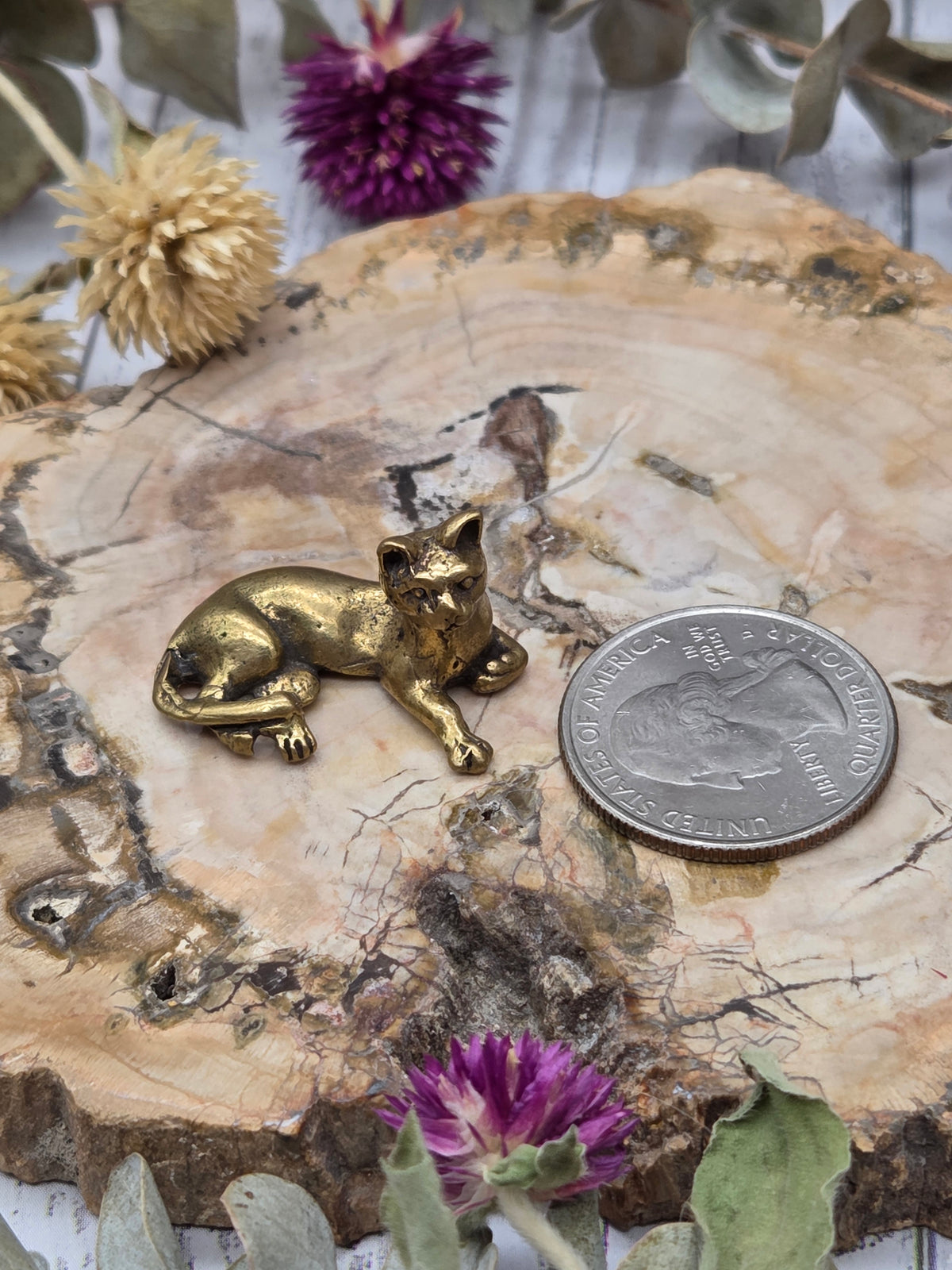 Brass Cat Figurine