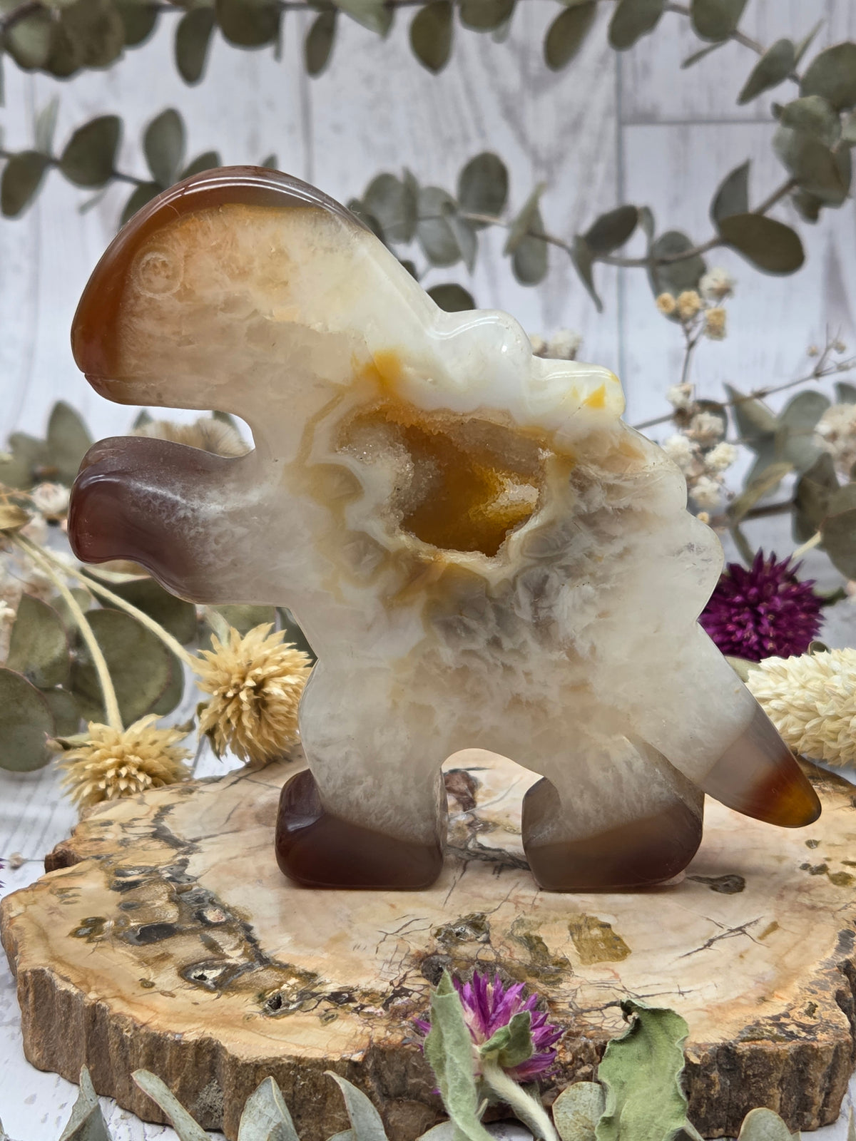 Agate Dinosaur Carving