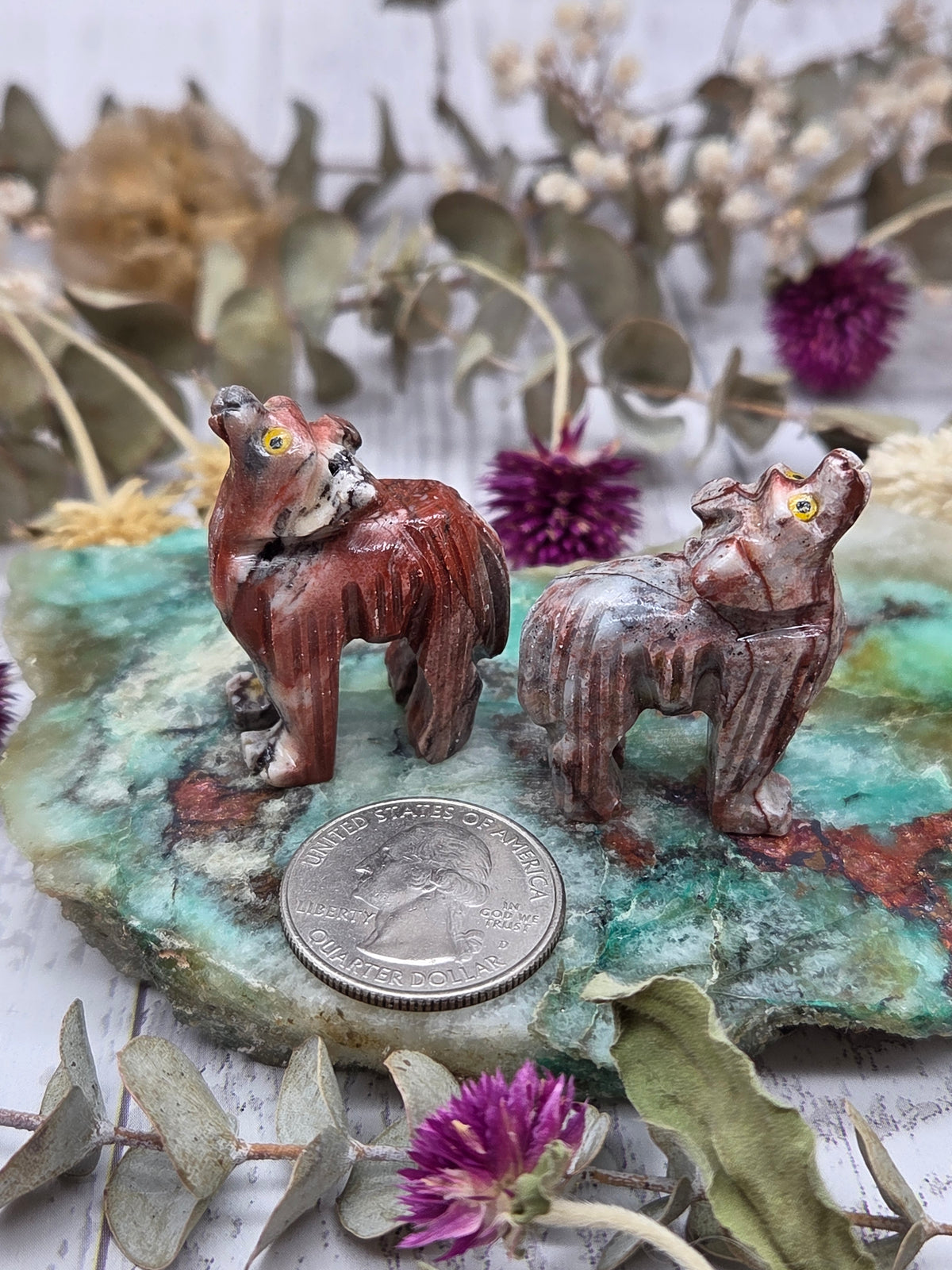 Soapstone Standing Wolf Carving