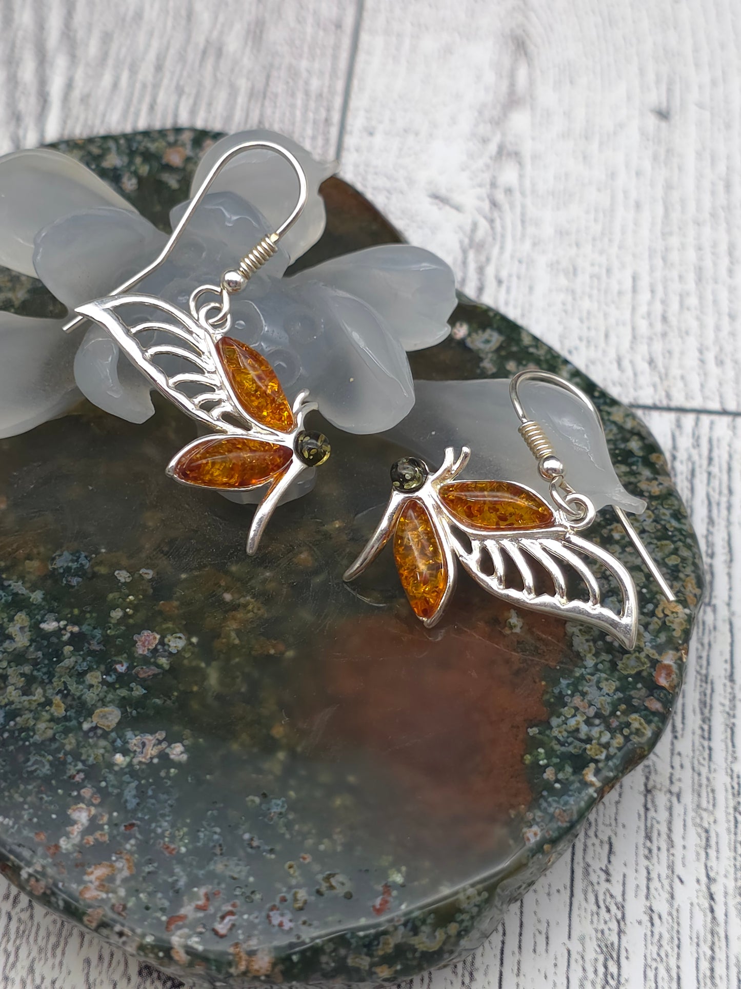 Amber Butterfly Earrings