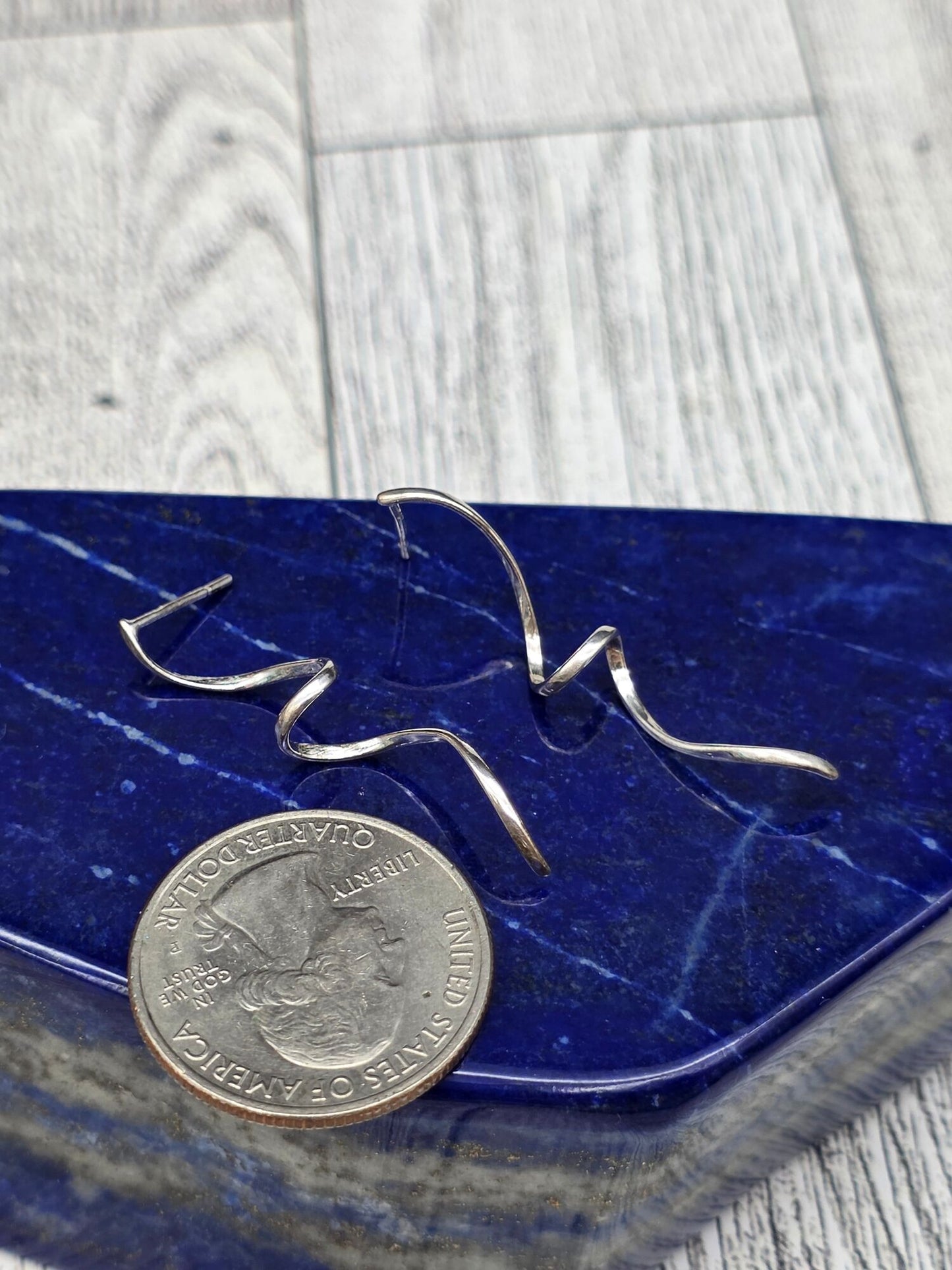 Modern Spiral Post Earrings - alternate view