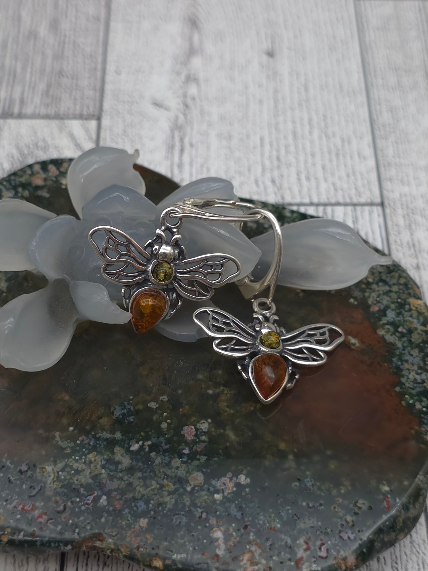 Amber Bee Earrings