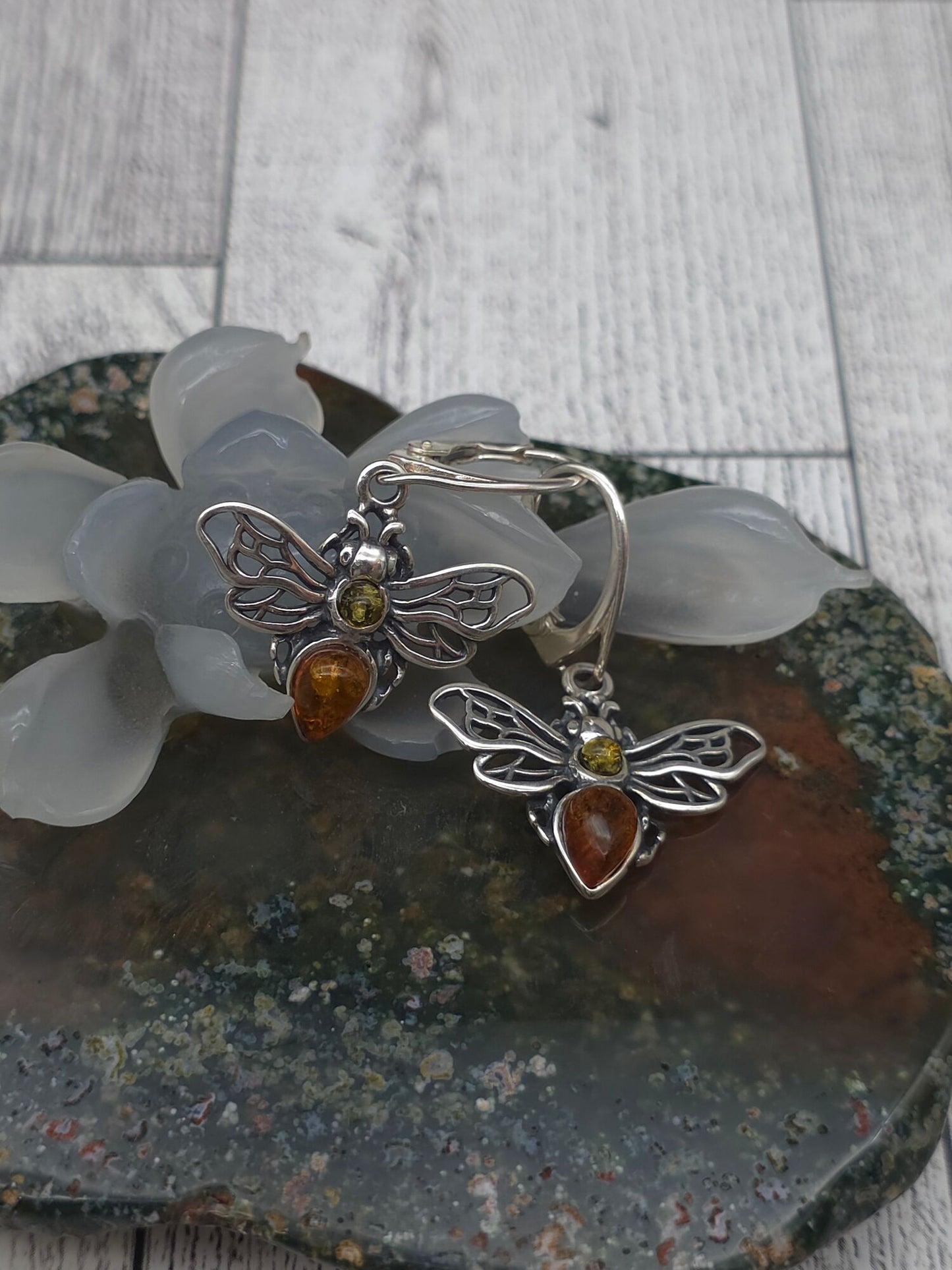 Amber Bee Earrings