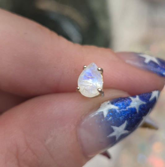 Moonstone Post Earrings