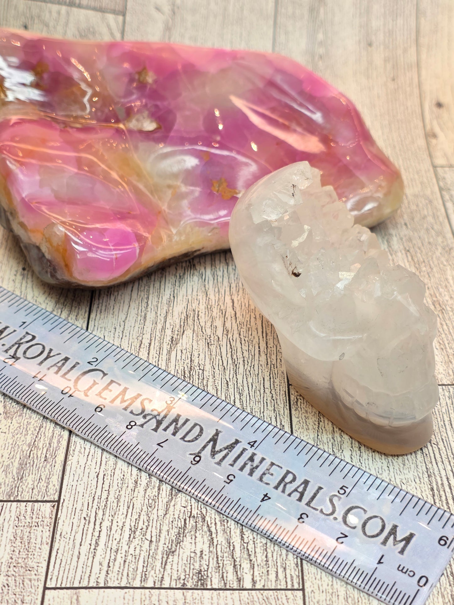 Half-Face Druzy Agate Skull