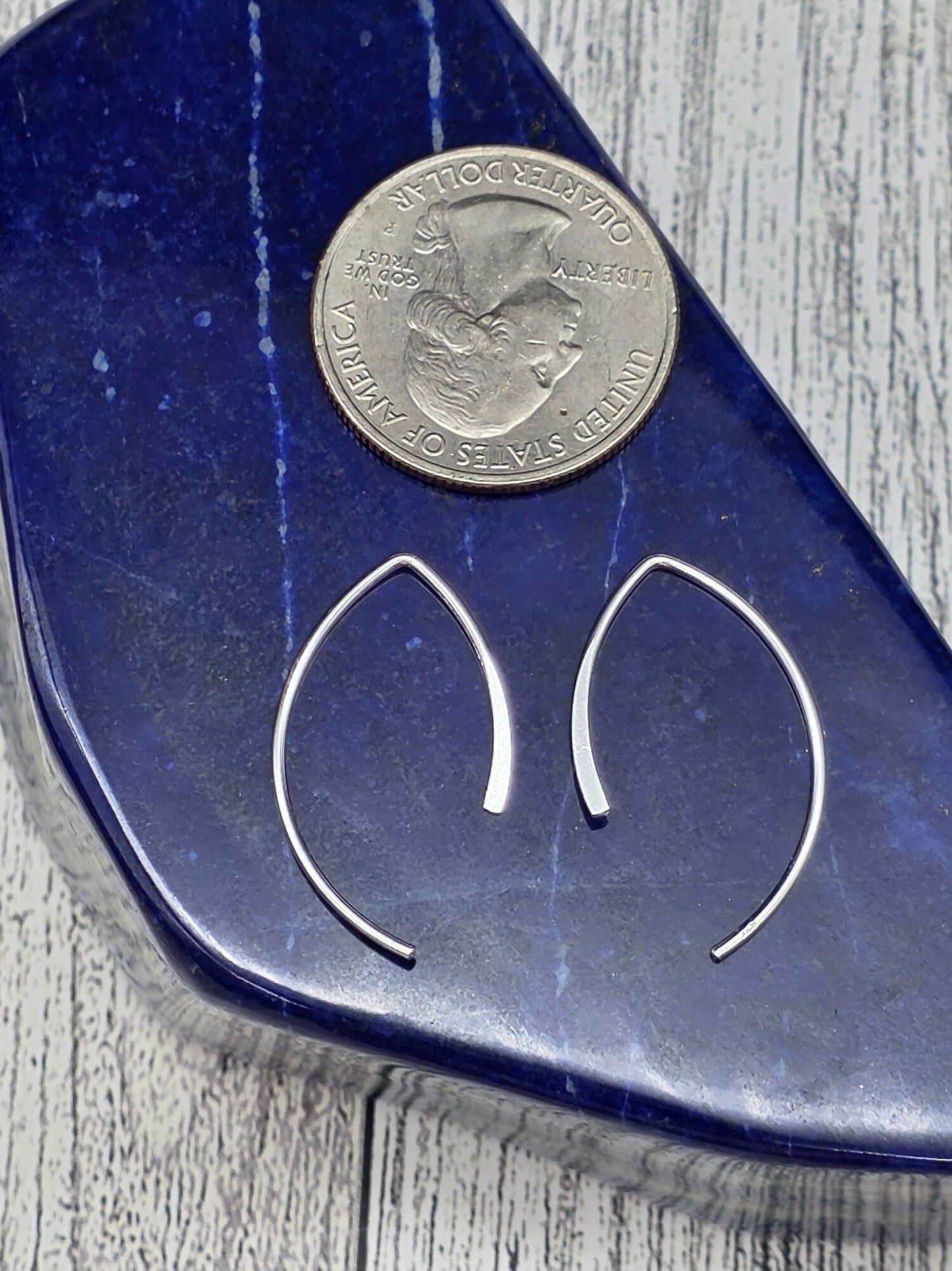 Sterling Silver Modern Line Dangle Earrings - alternate view