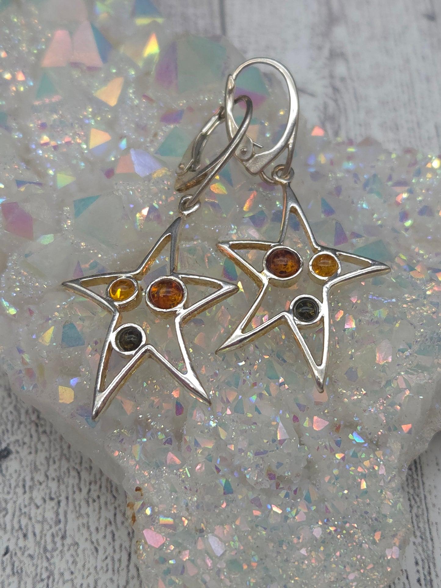 Amber Star Earrings