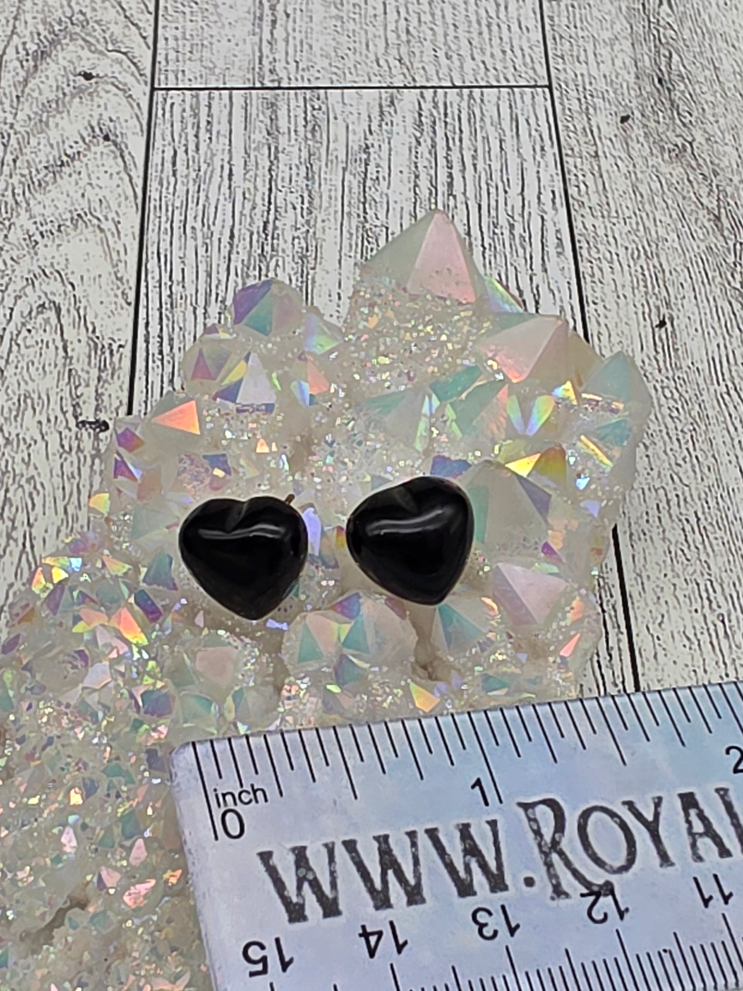 Obsidian Heart Earrings