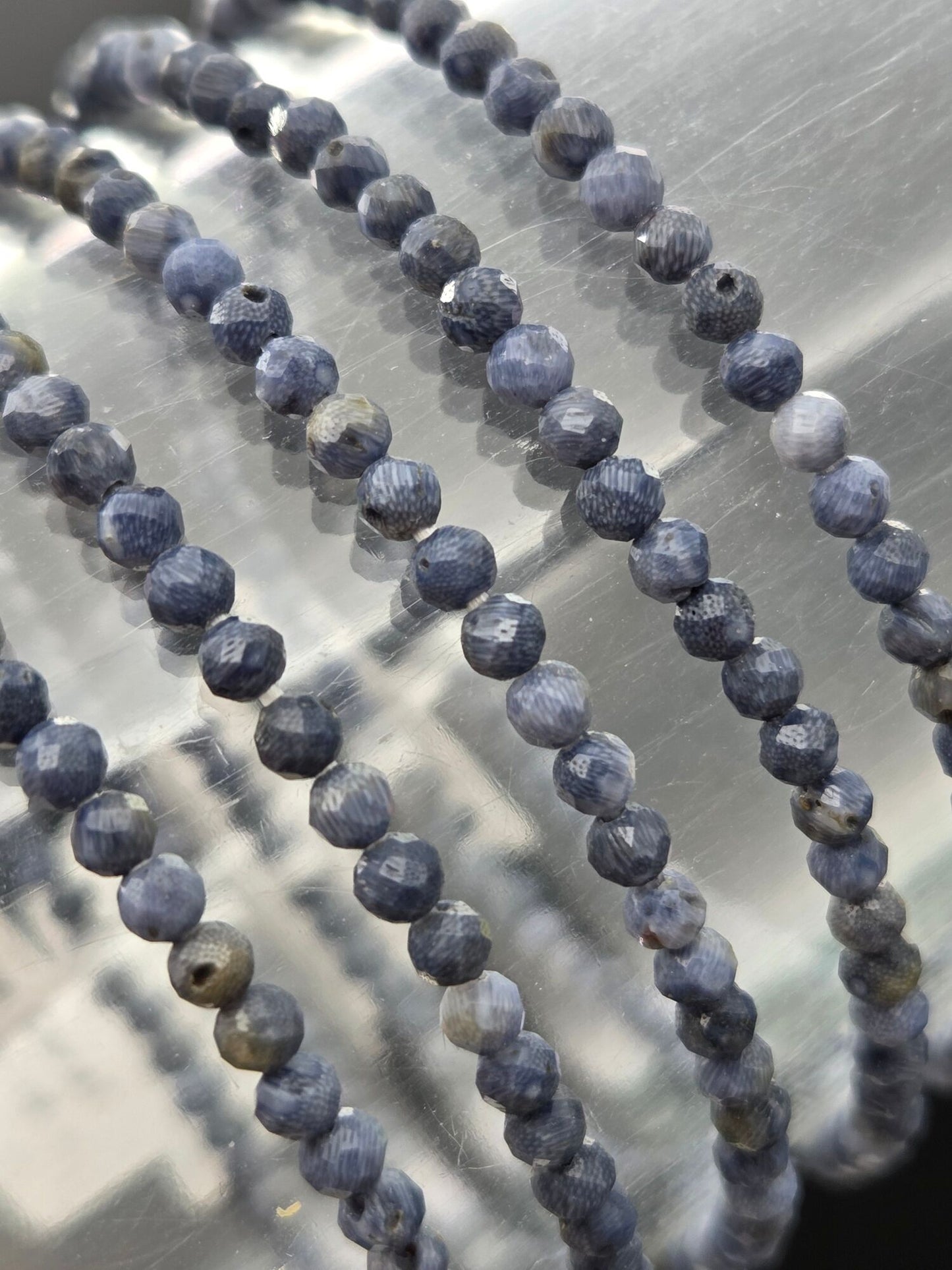 Blue Coral Stretchy Bracelet - size reference