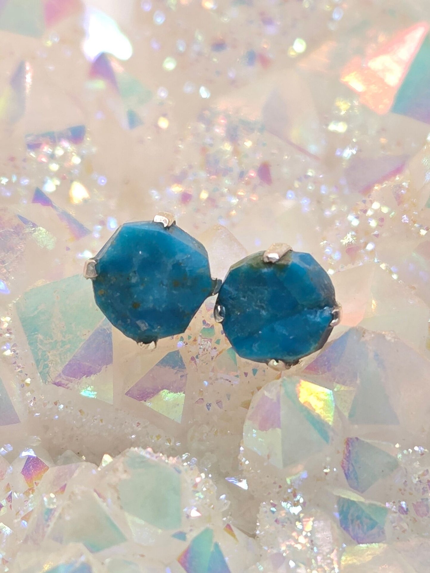 Blue Peruvian Opal Post Earrings
