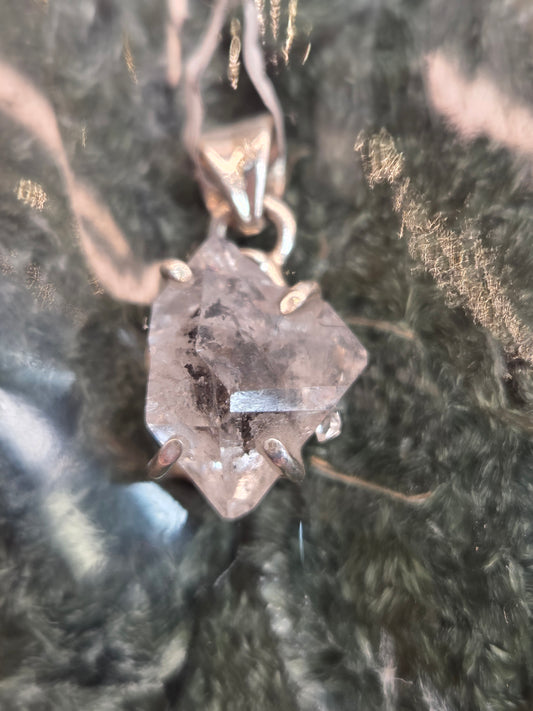 Herkimer Diamond Quartz Sterling Silver Pendant
