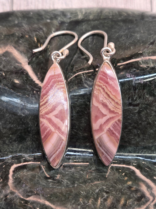 Rhodochrosite Hook Earrings