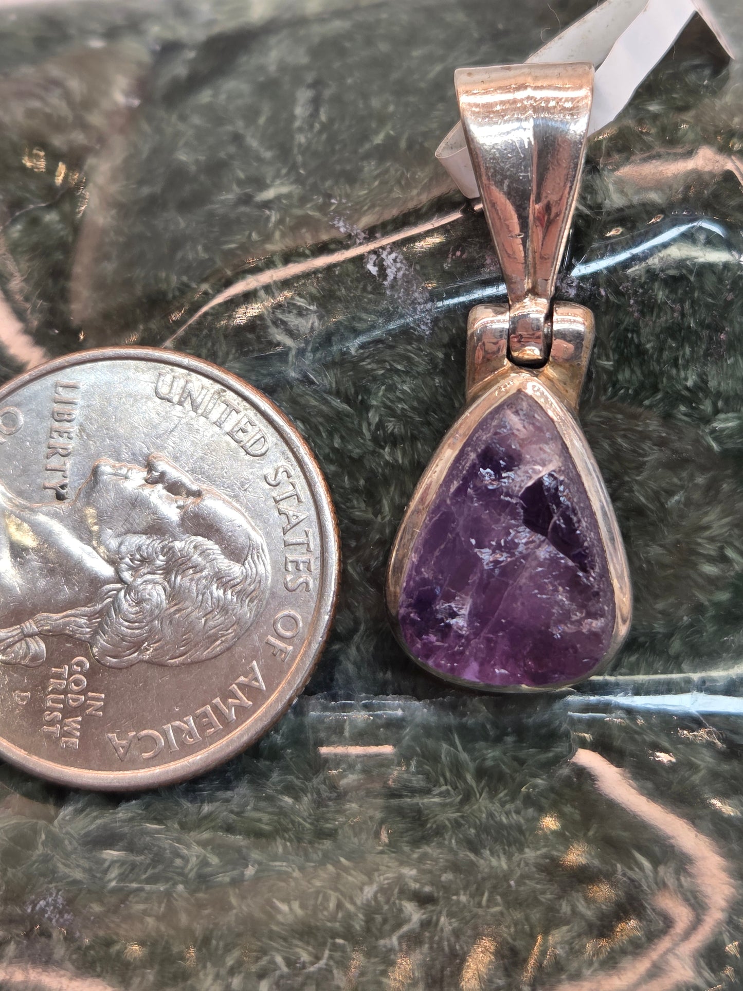 Raw Amethyst Pendant - detail shot